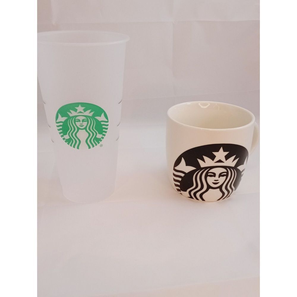 Ceramic Mug- Starbucks traditional Coffee Mug - 16 fl oz/414 ml & Siren Logo Cup